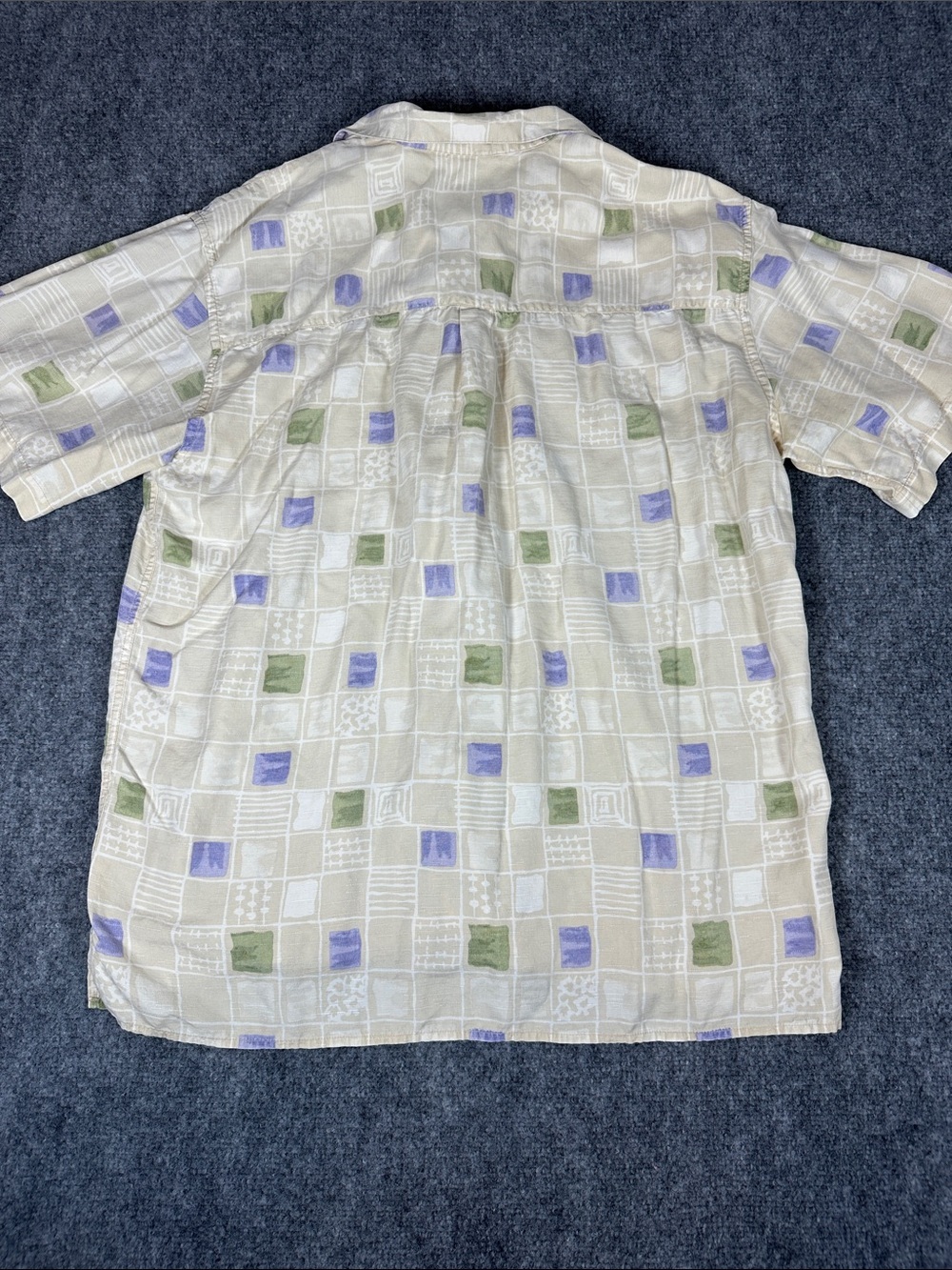 Vintage 100% Silk Jos. A. Bank Beige Camp Shirt Size Large - Picture 2 of 8